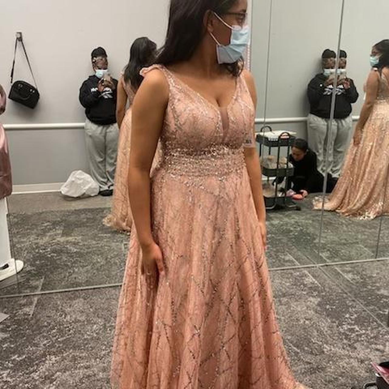 David's bridal clearance gold prom dress