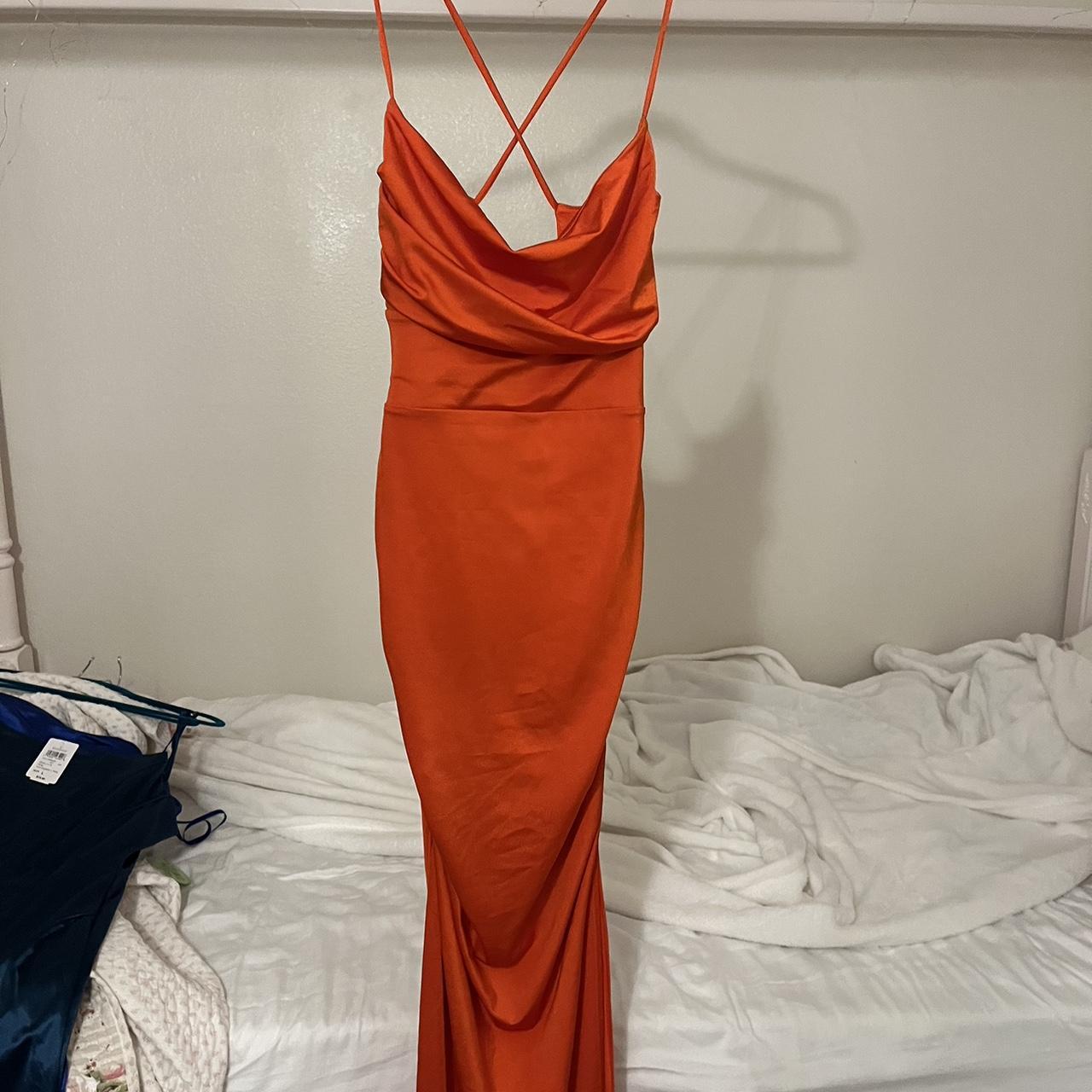 Windsor Women's Orange Dress Depop