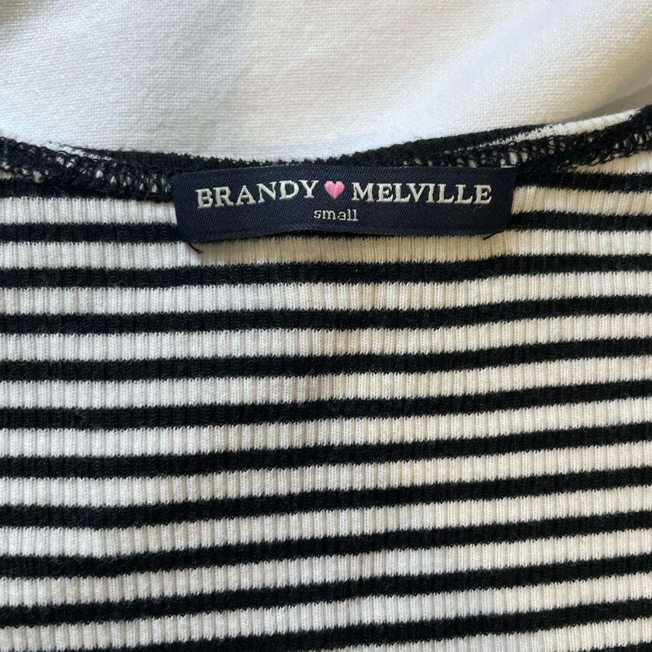 brandy melville striped shirt size: small cute... - Depop