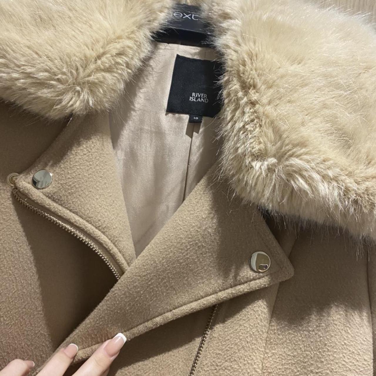 river island nude coat