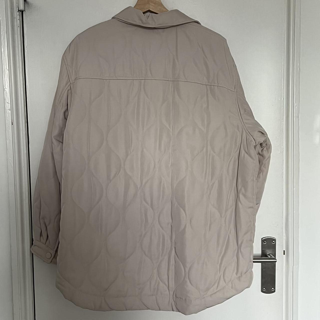h&m oversized puffer jacket, size large. beige/light... Depop