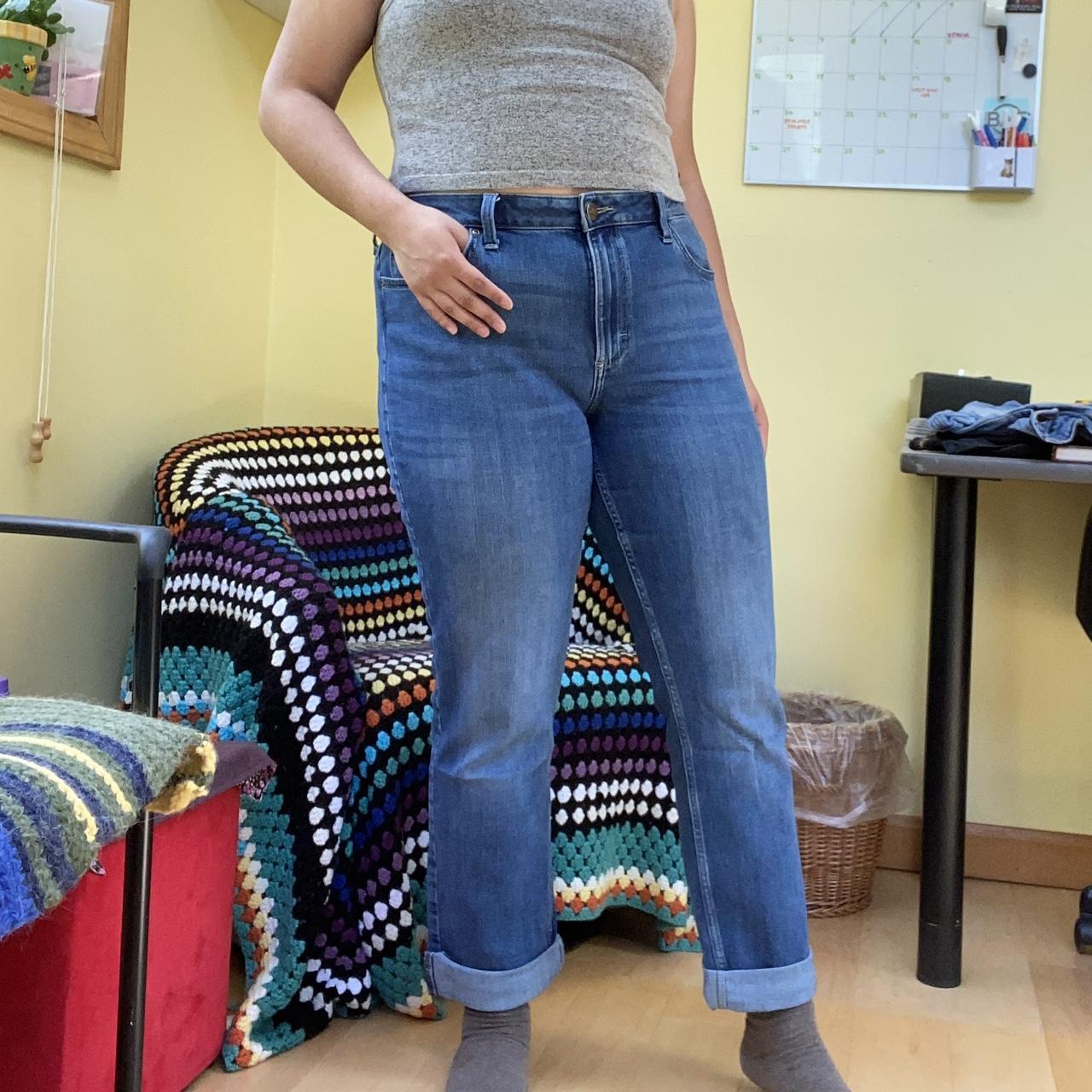 riders by lee mid rise straight leg khaki pants