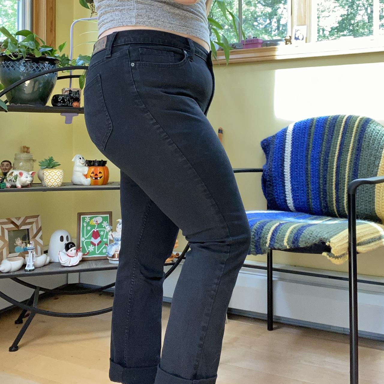 riders by lee mid rise straight leg khaki pants