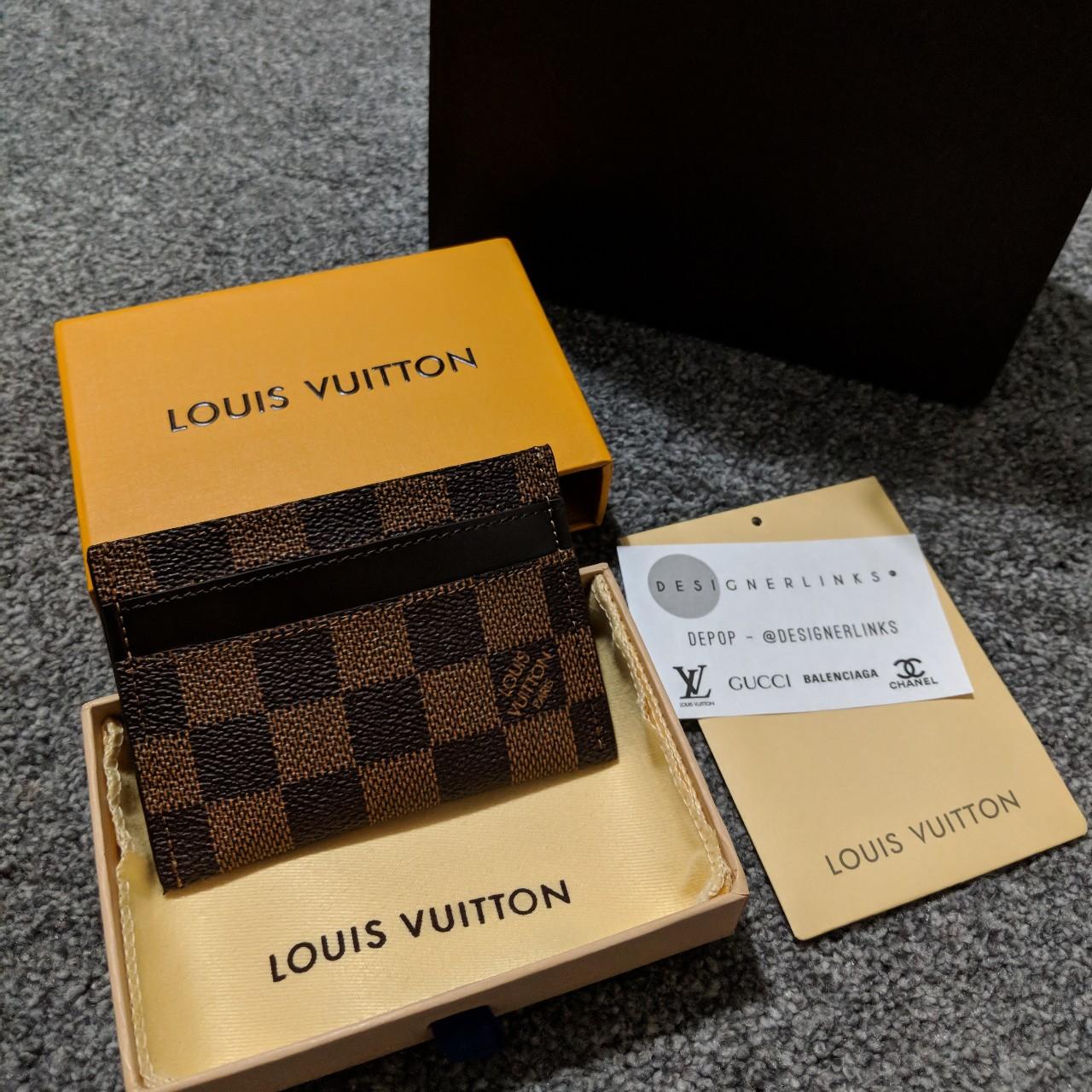 Authentic Louis Vuitton Card Wallet Brown Damier With Box And