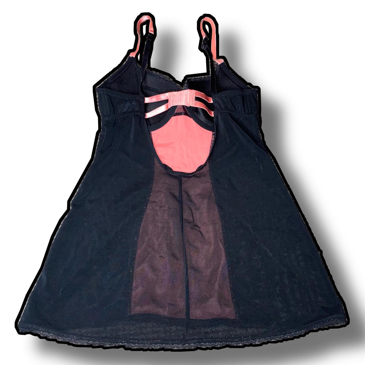 Baby pink and black mesh long cami babydoll Label... Depop