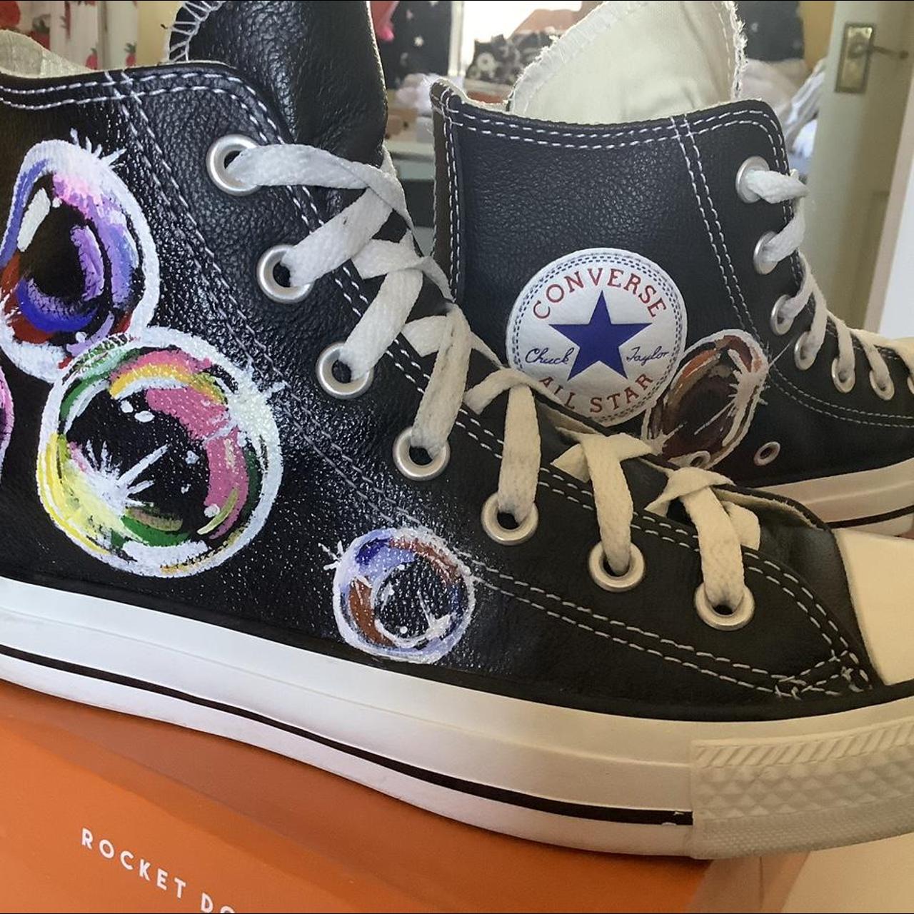 Converse leather Chuck Taylor All Star: custom... - Depop