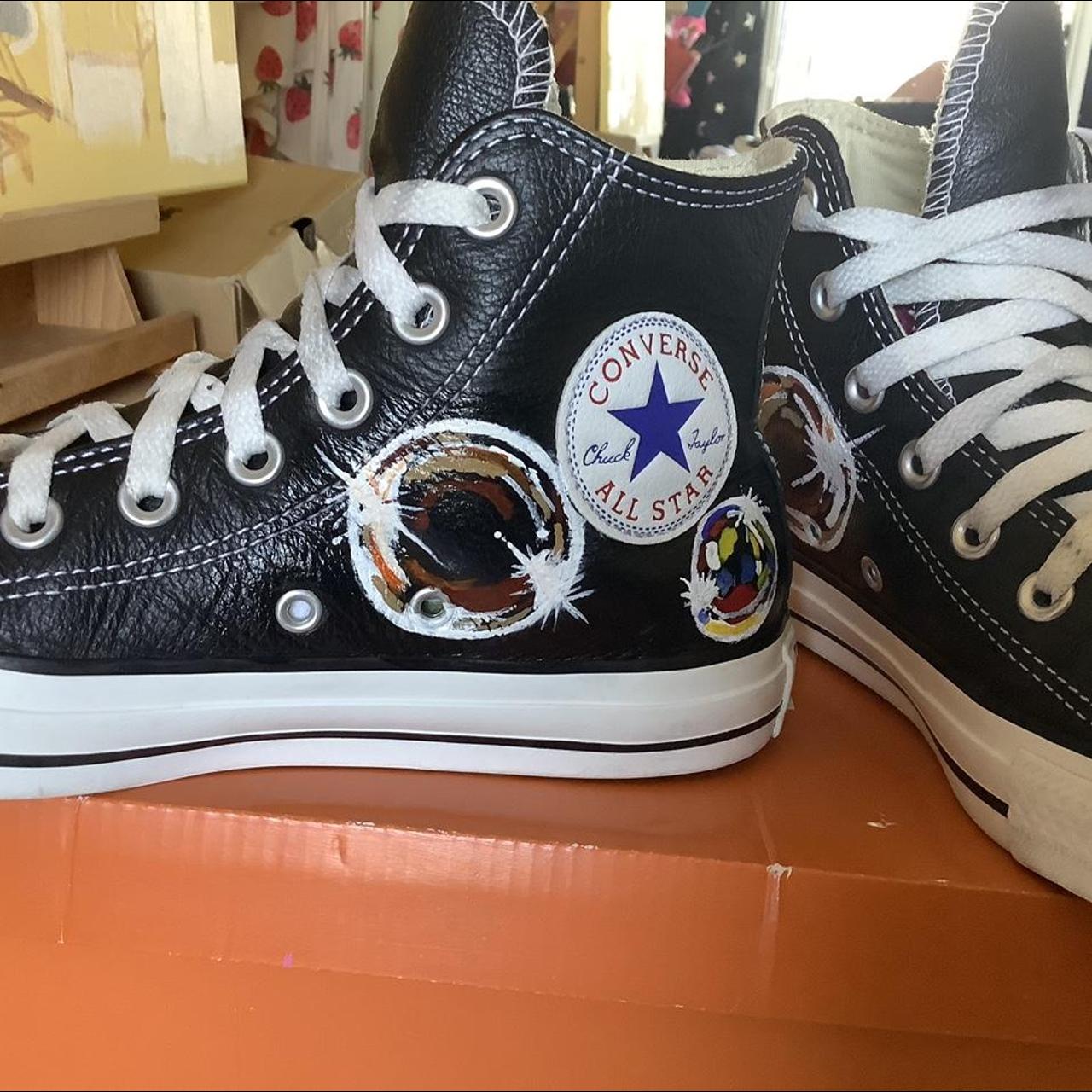 Converse leather Chuck Taylor All Star: custom... - Depop