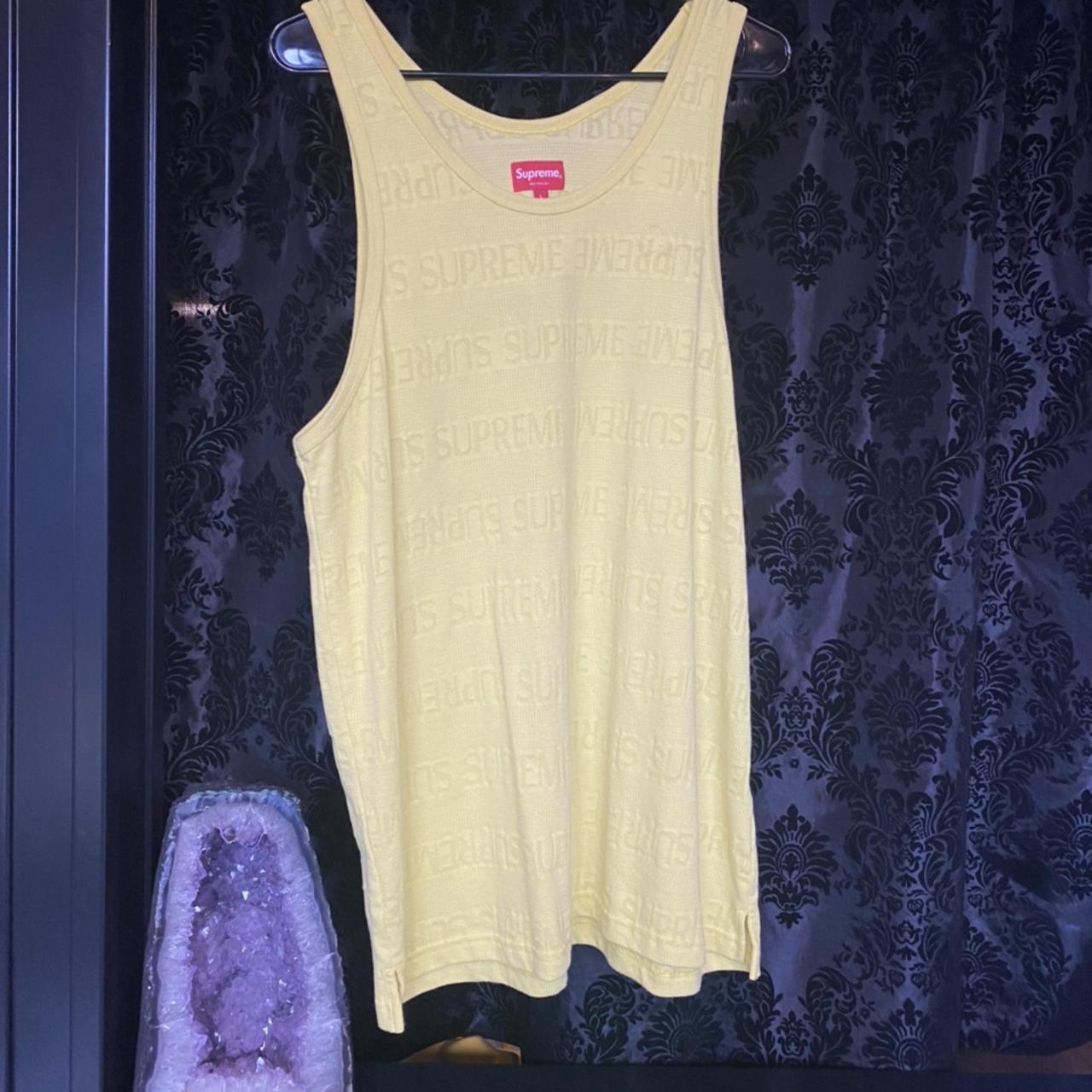 Real supreme yellow tank #supreme #supremetank... - Depop