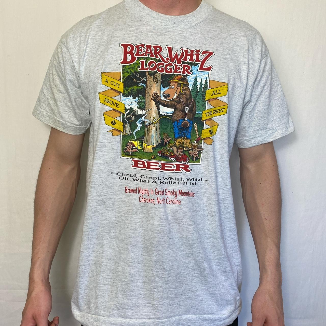 Vintage Bear Whiz Logger Beer tee. Funny 80s | Depop