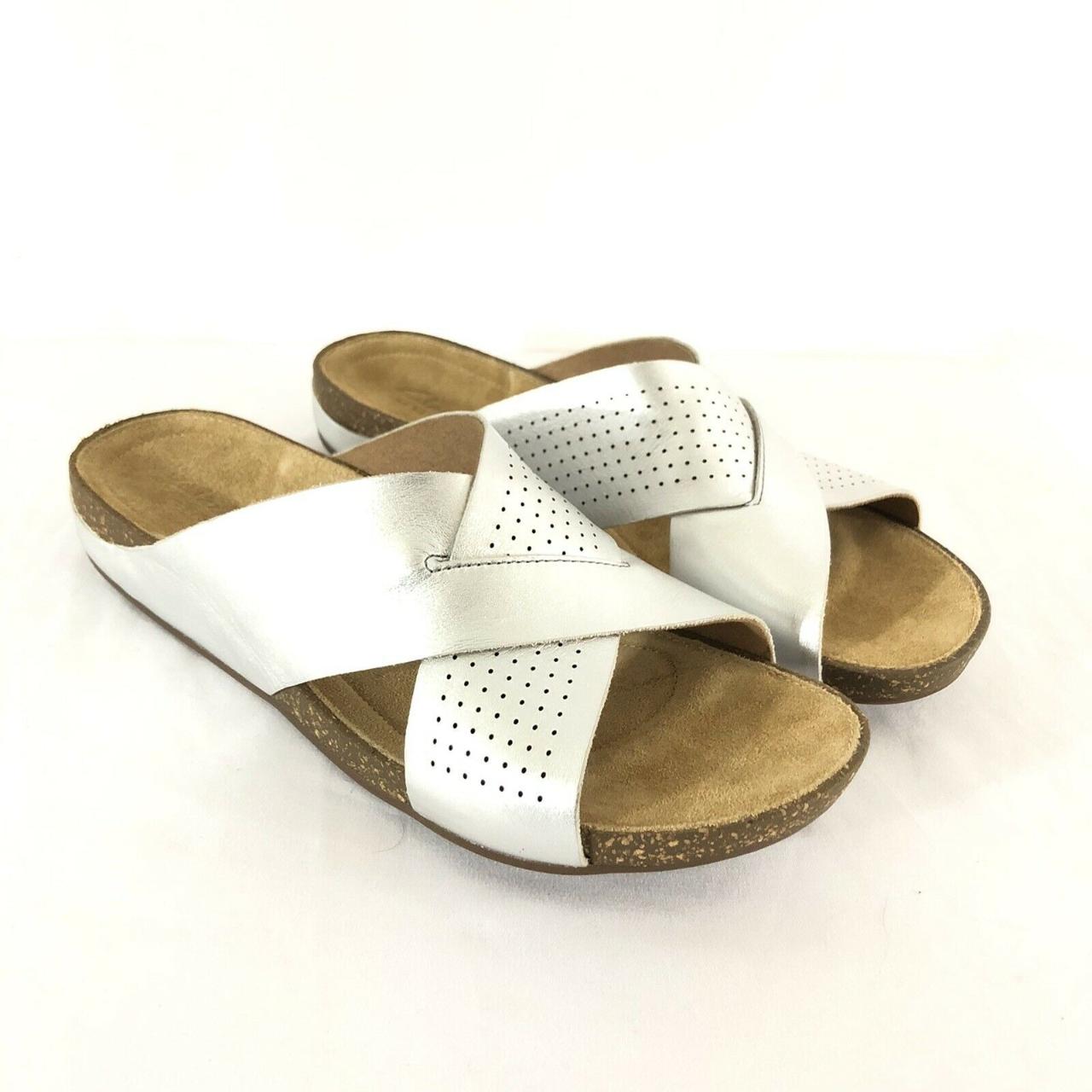 Clarks Sandals Size 8 Artisan Collection Strappy White Wedge Espadrille  Heels(W) | eBay