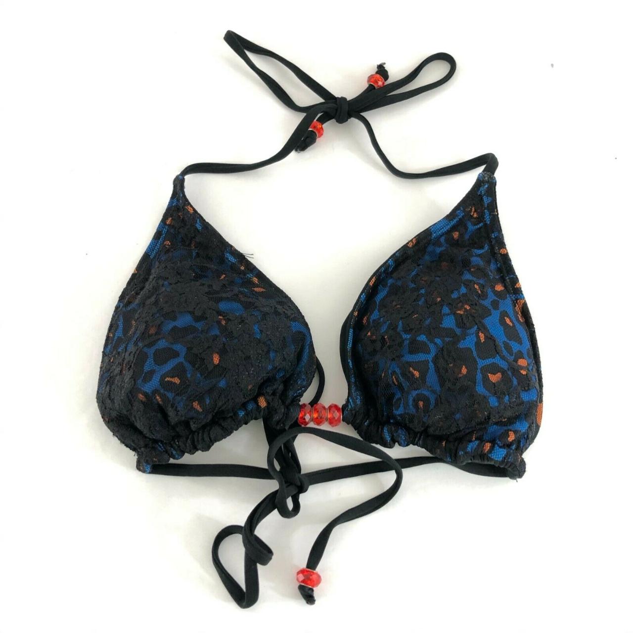 Affliction Women's Blue and Black Bikini-and-tankini-tops | Depop