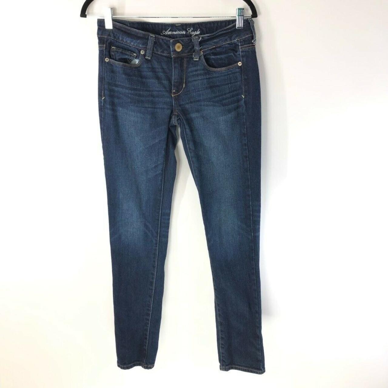 American Eagle Outfitters Womens Skinny Jeans Blue - Depop