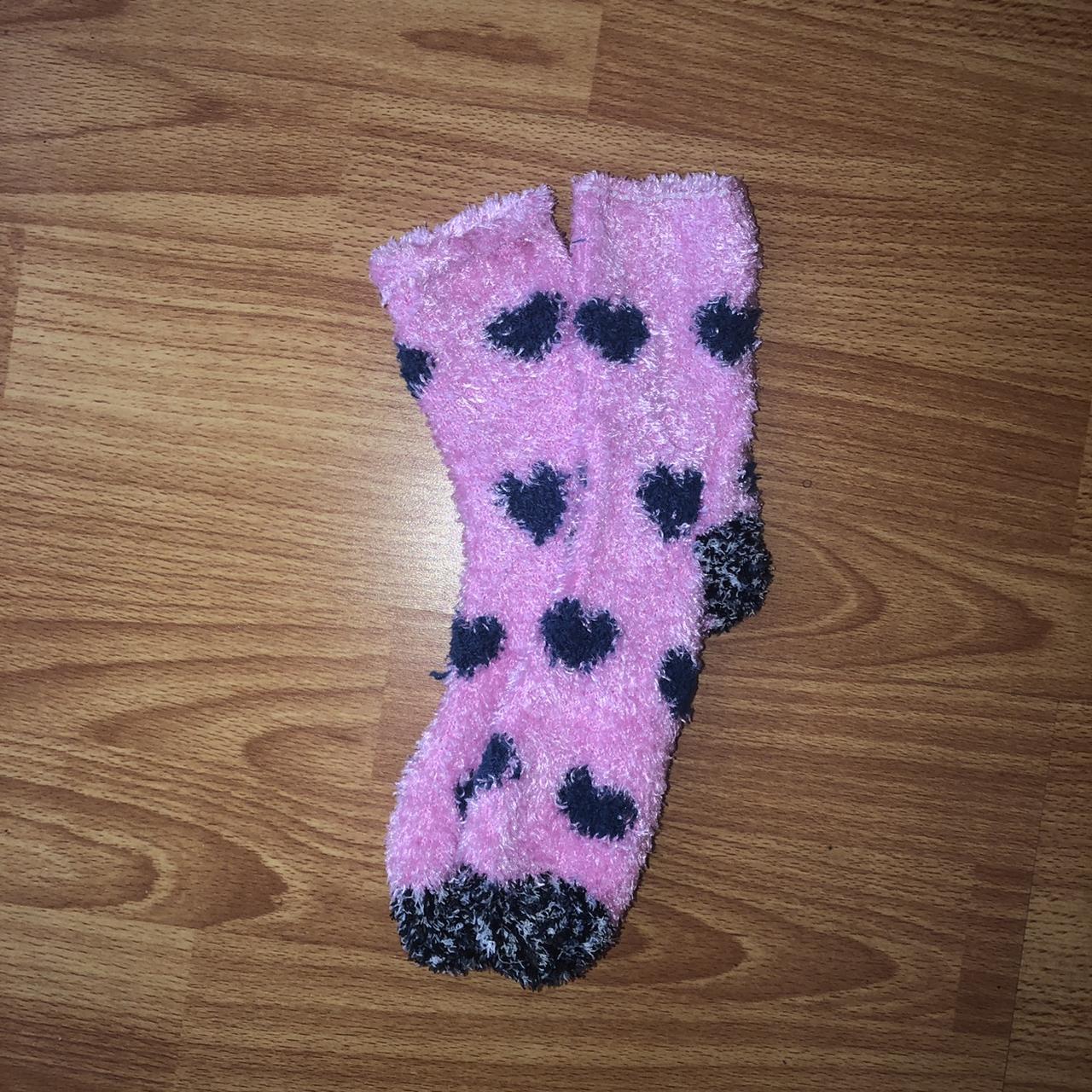 FUZZY SOCKS BUNDLE cute heart fuzzy socks keeps... Depop