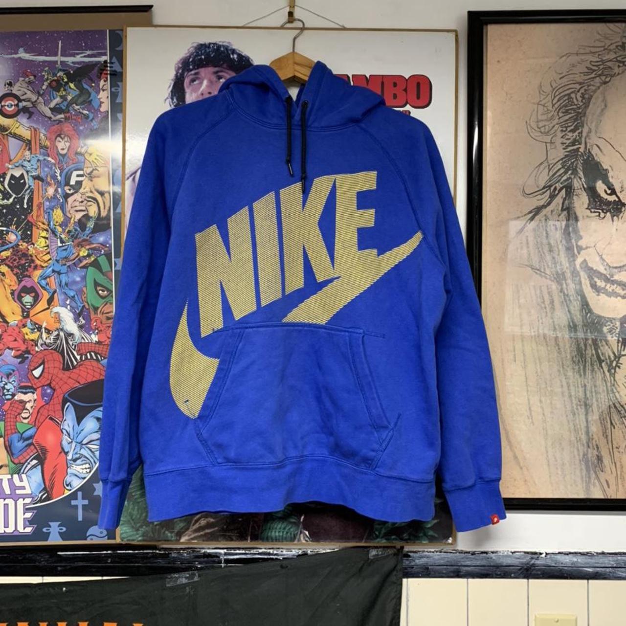 Men’s y2k Nike hoodie sweatshirt big logo Spellout... - Depop