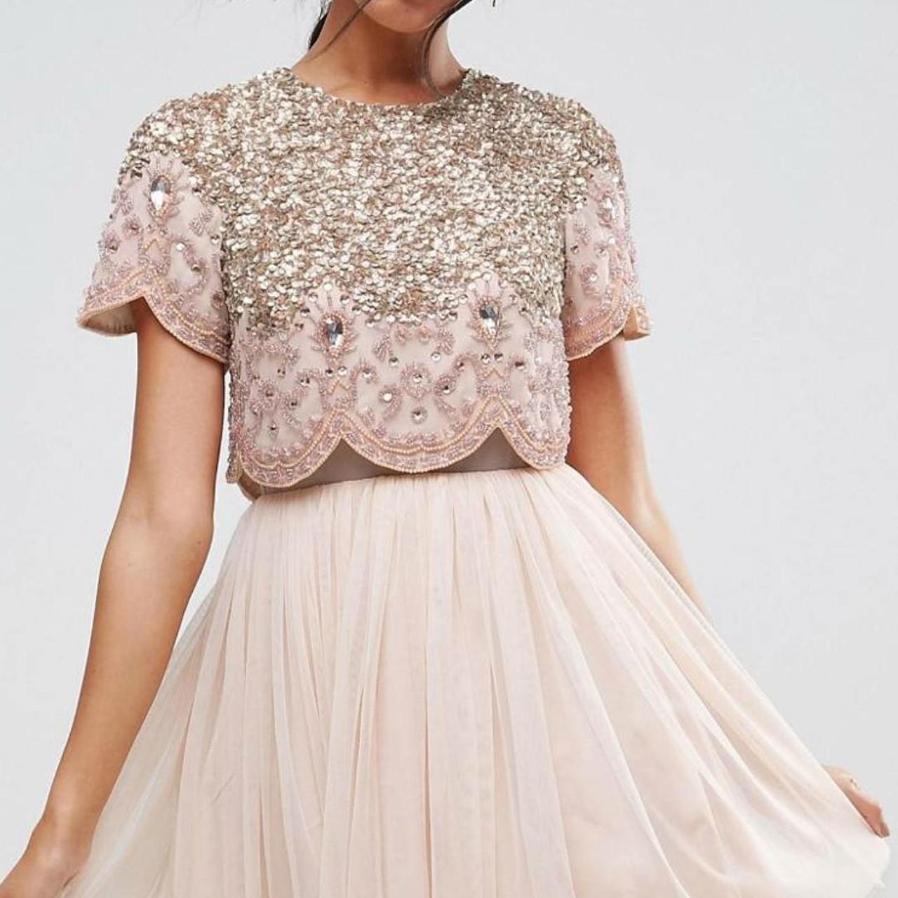 Asos heavily embellished dress hotsell