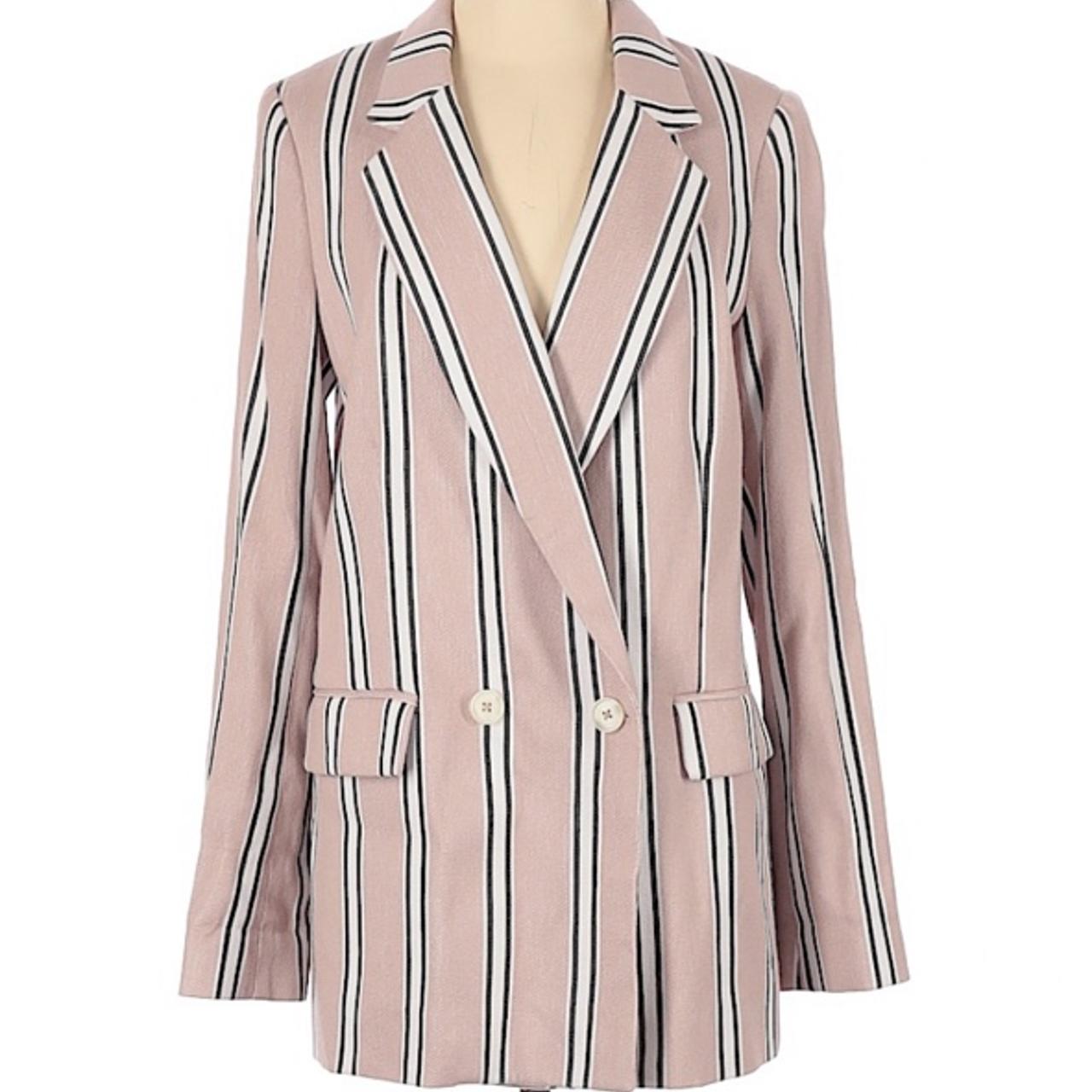 Free People Pink Striped Blazer Size XS US shipping... Depop