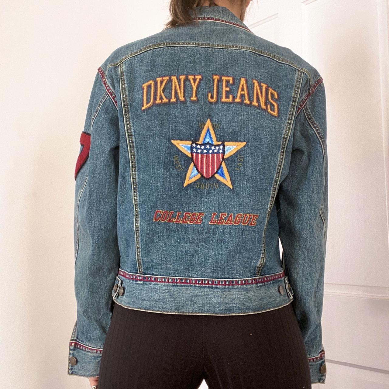 90s DKNY Jean Jacket with Patches This jacket is... Depop