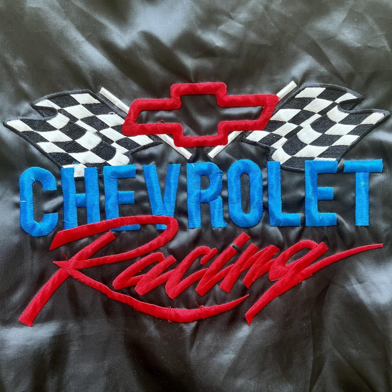 West Ark Chevrolet Racing Bomber Satin Jacket, rare... - Depop