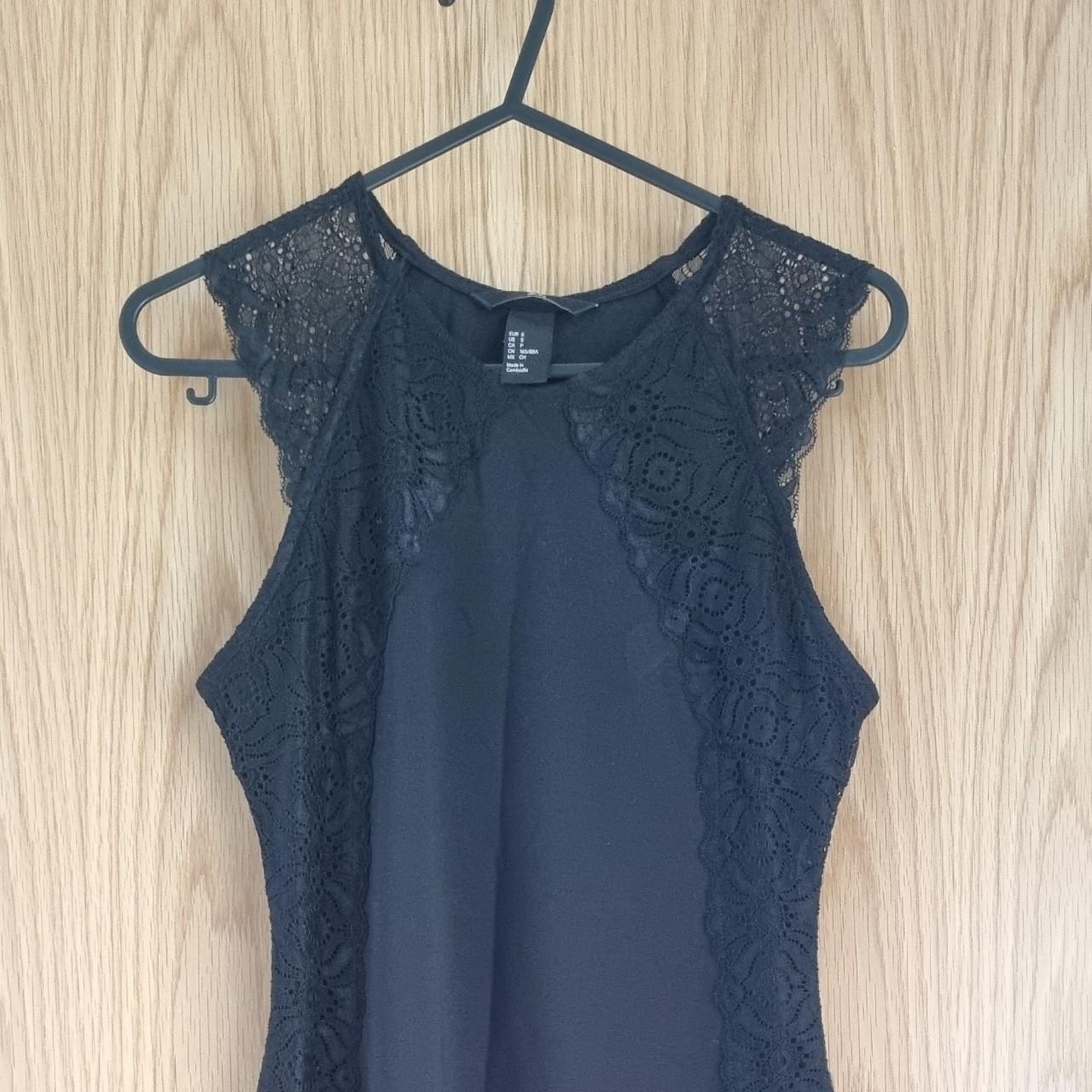 Black midi dress from H&M Size small Bodycon dress - Depop