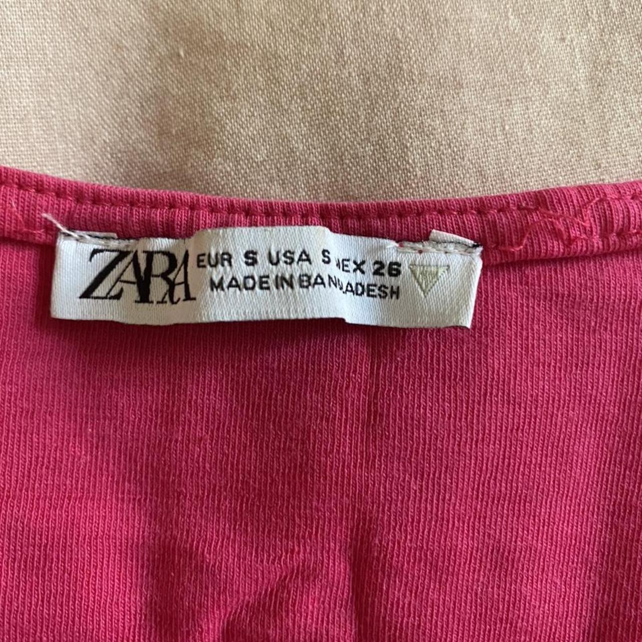 Zara hot pink bodycon midi dress Size small (6/8) In... Depop