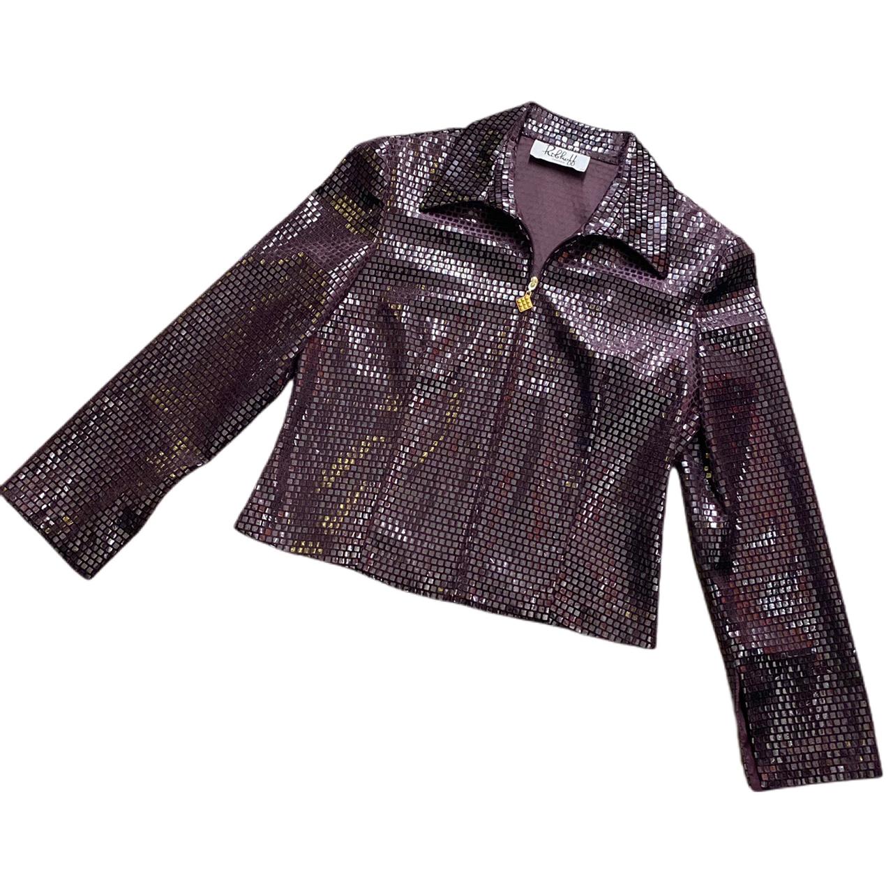 Purple #Y2K Crop Jacket Measurements: W= 50cm / L=... - Depop