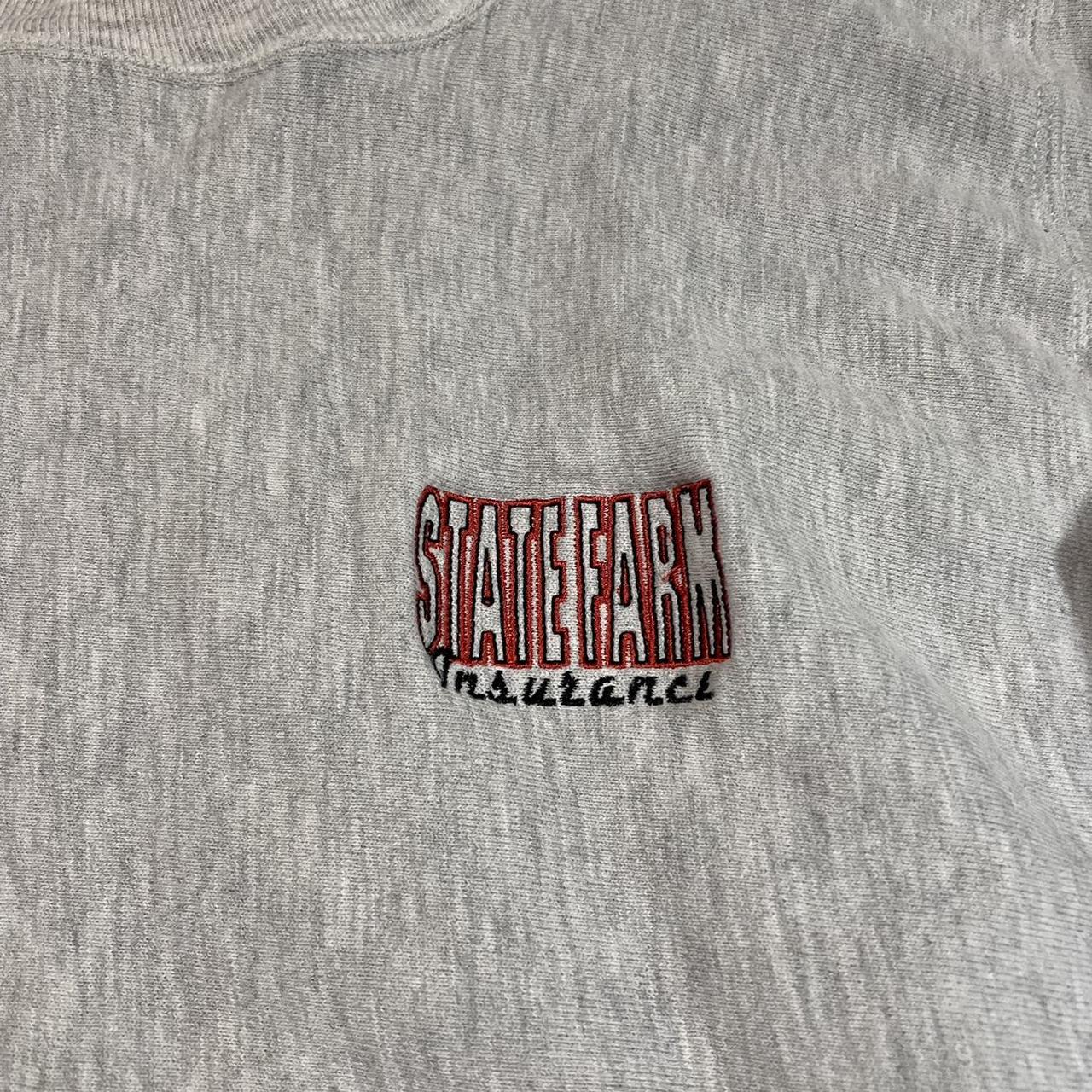 Vintage 90s Champion Reverse Weave State Farm... - Depop