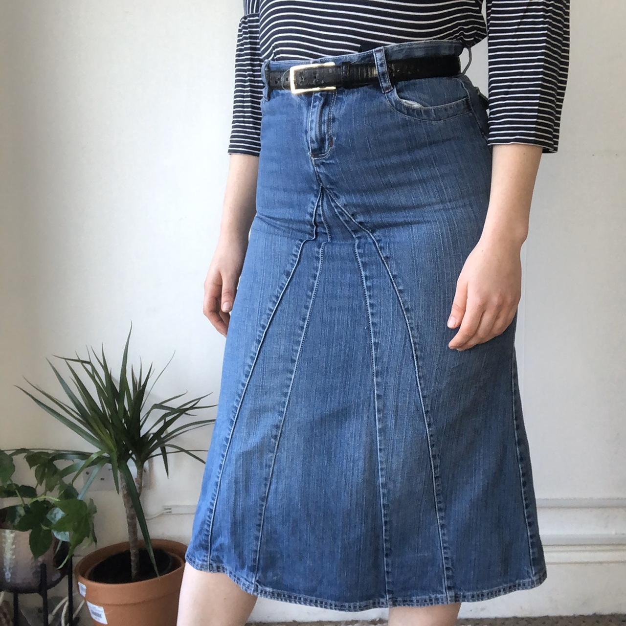 Mid length hotsell denim skirts gap