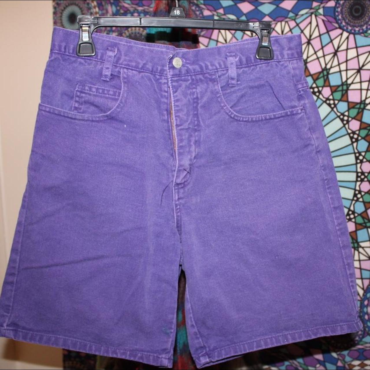 purple jean shorts mens