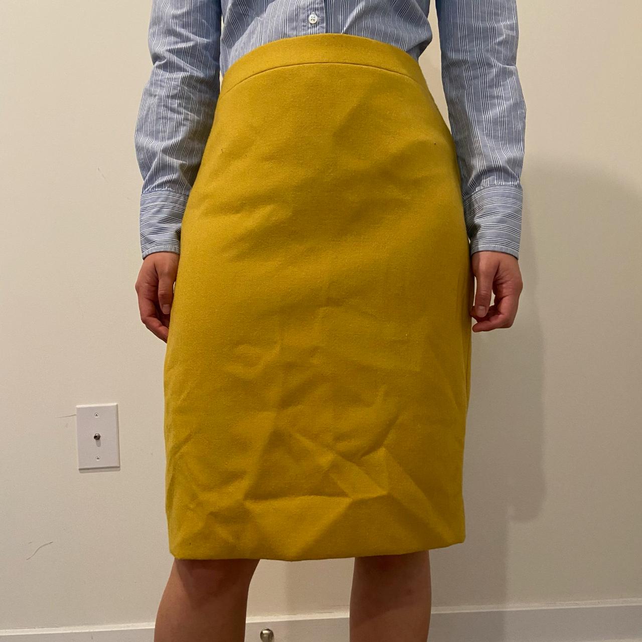 J.Crew Yellow Pencil Skirt. Looks great with a... Depop