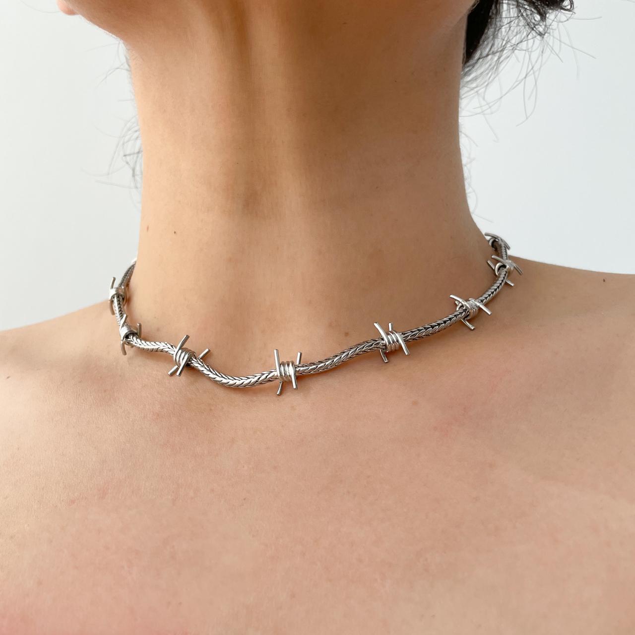 Sterling Strawberry Barbed Wire Necklace - Hannah Jewett | Assembly New York