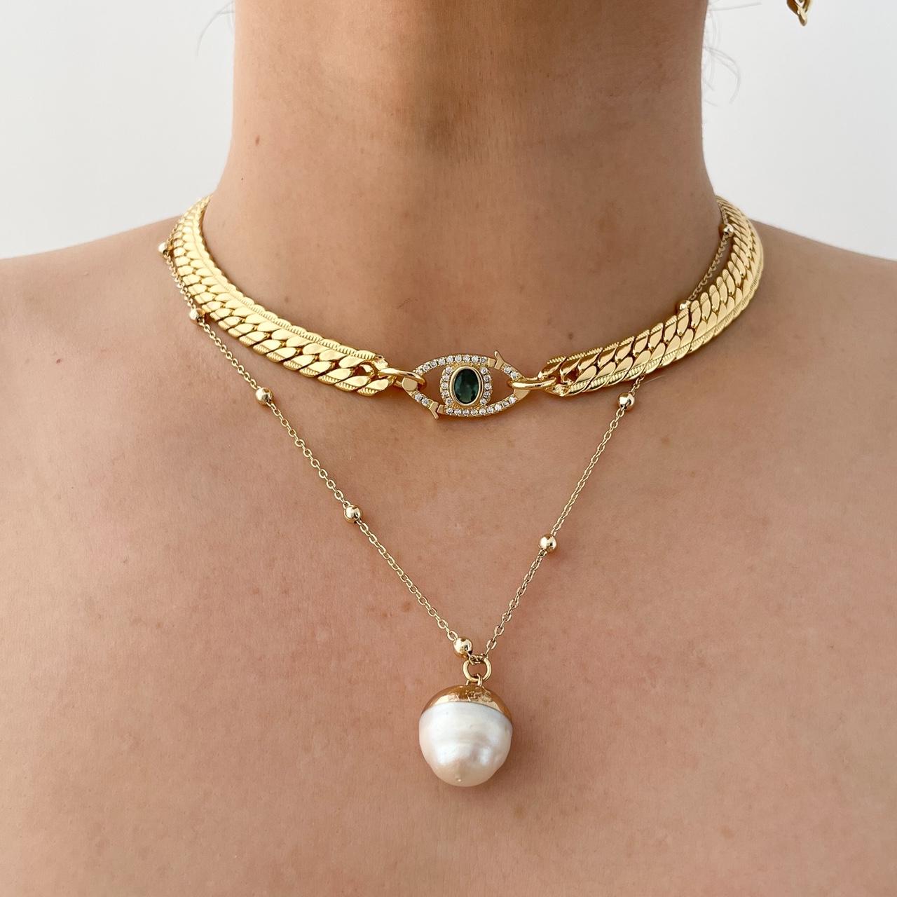 Ben Oni 18k Gold Plated Anti-Tarnish Herringbone Necklace | CoolSprings  Galleria