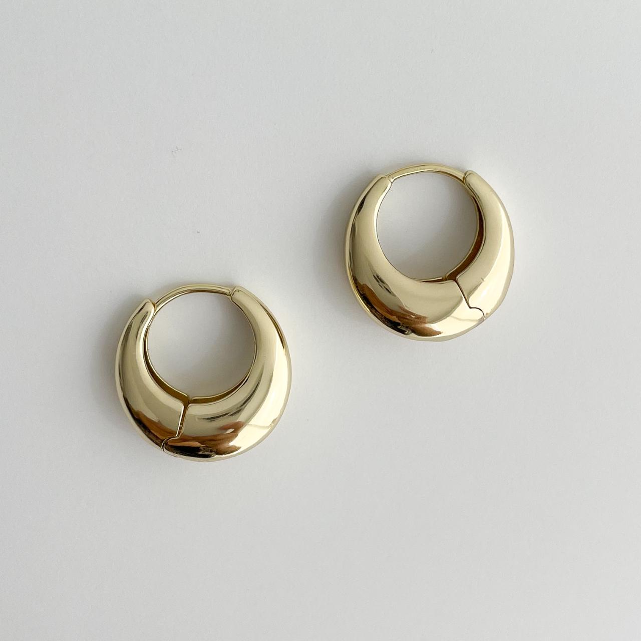 Small Gold Hoops 14K gold plated brass, tarnish... Depop