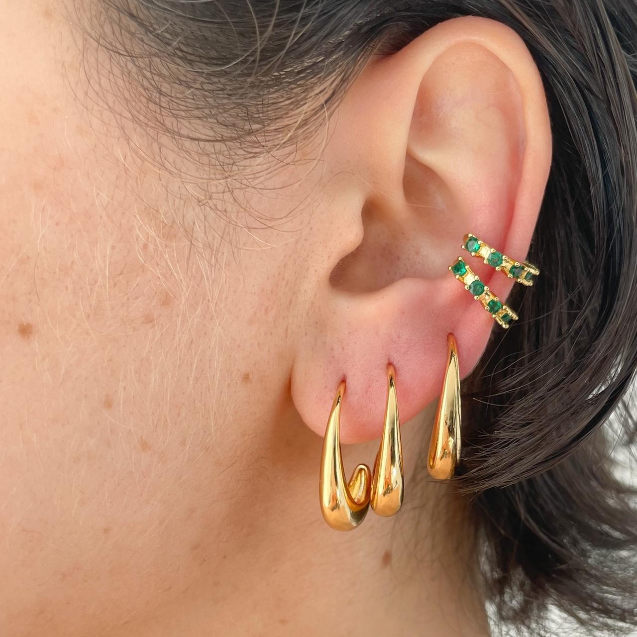 Small Gold Hoops 18K gold dipped brass, tarnish... Depop