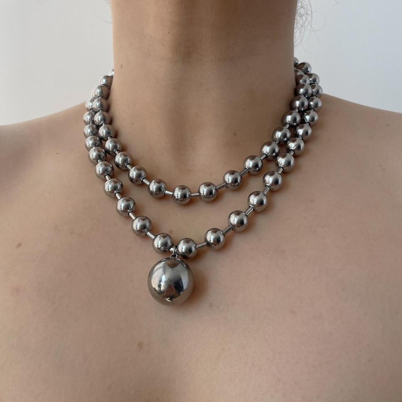 Metal ball deals necklace