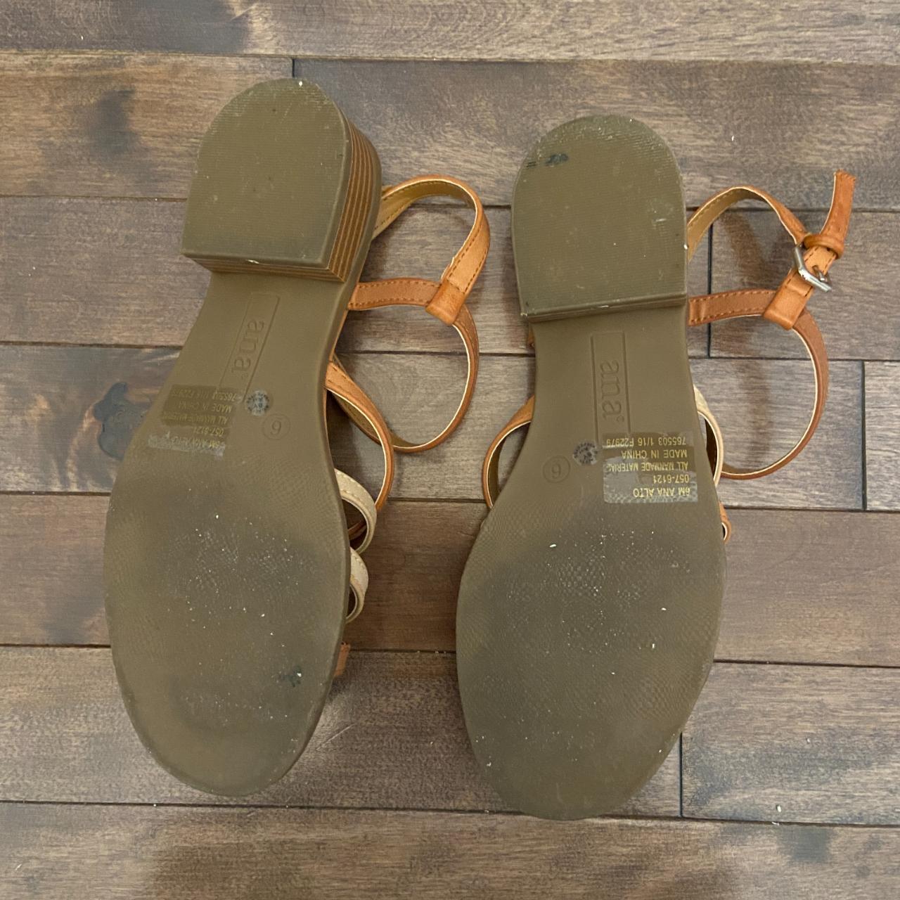 JCPenney Women's Brown and Cream Sandals Depop