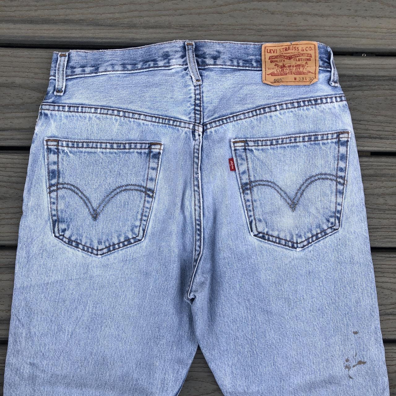 Levi’s 505 Straight Fit Jeans in Light Blue / Stone... - Depop