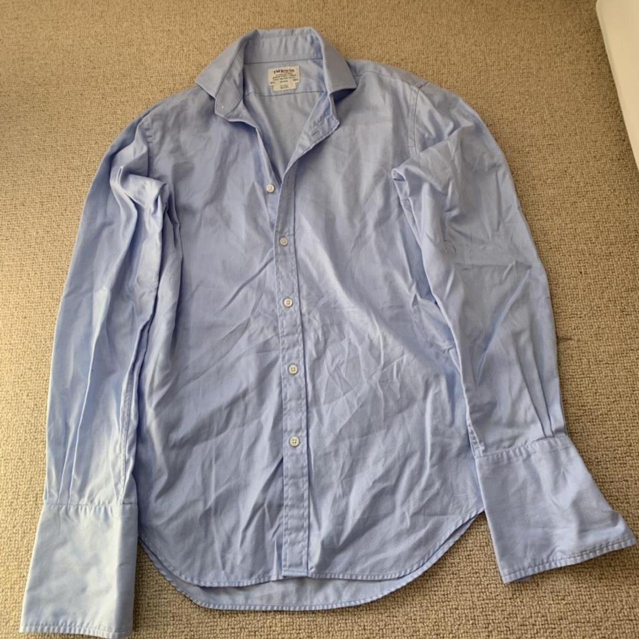 & Other Stories Men's Blue and White Shirt | Depop