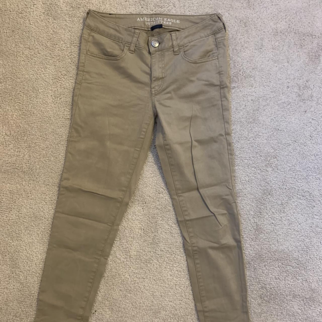 khaki jeggings american eagle