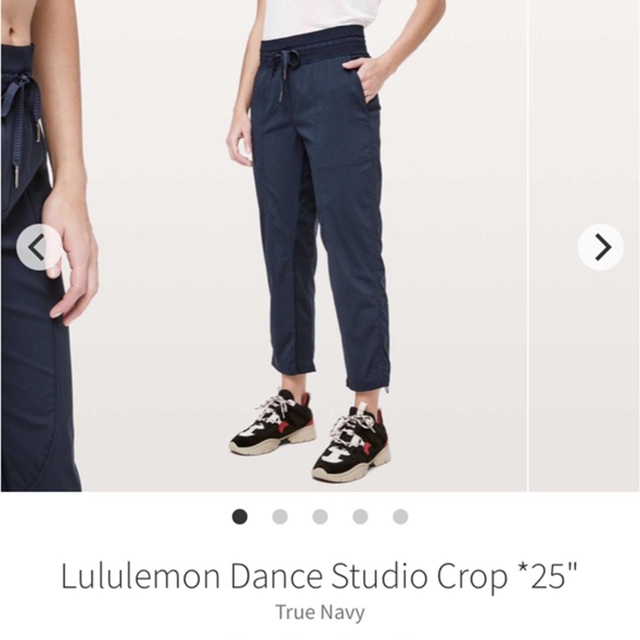 lululemon dance studio pants cropped true navy size - Depop