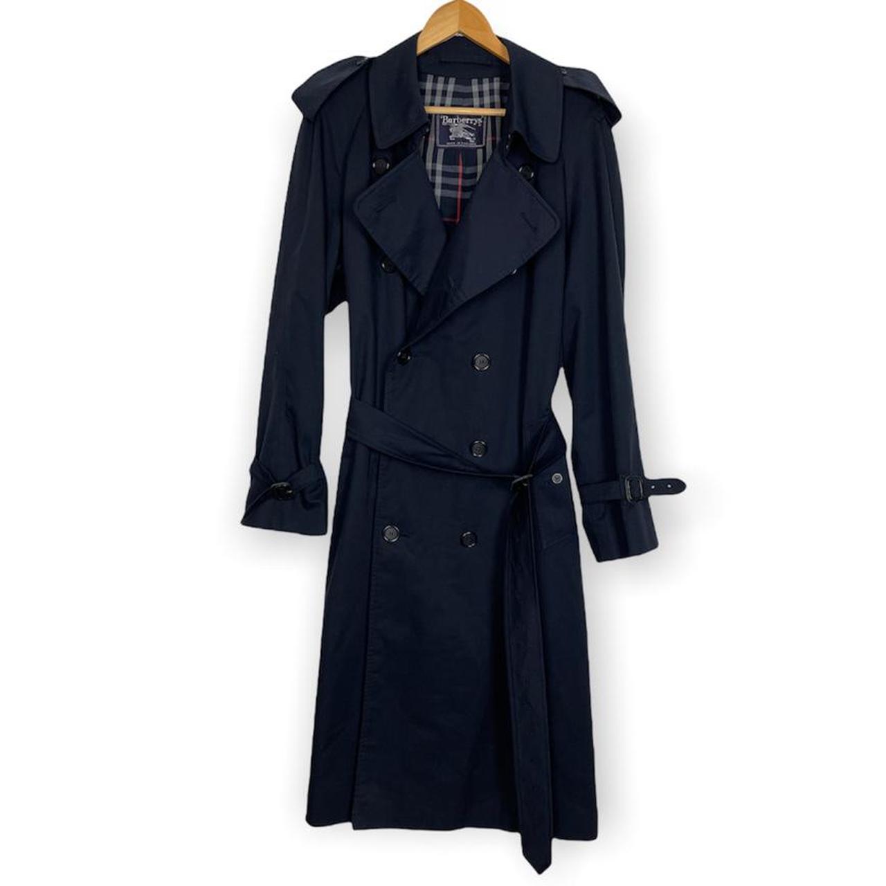 Vintage Burberry Trench Coat In Navy Blue With Depop 