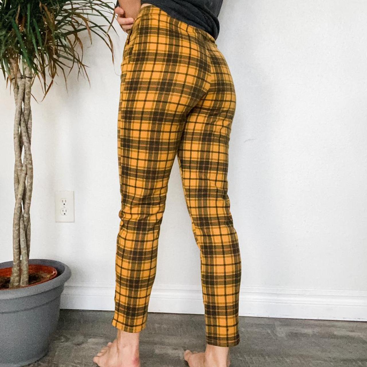 Yellow Plaid Pants // Size US 2, very stretchy //... Depop