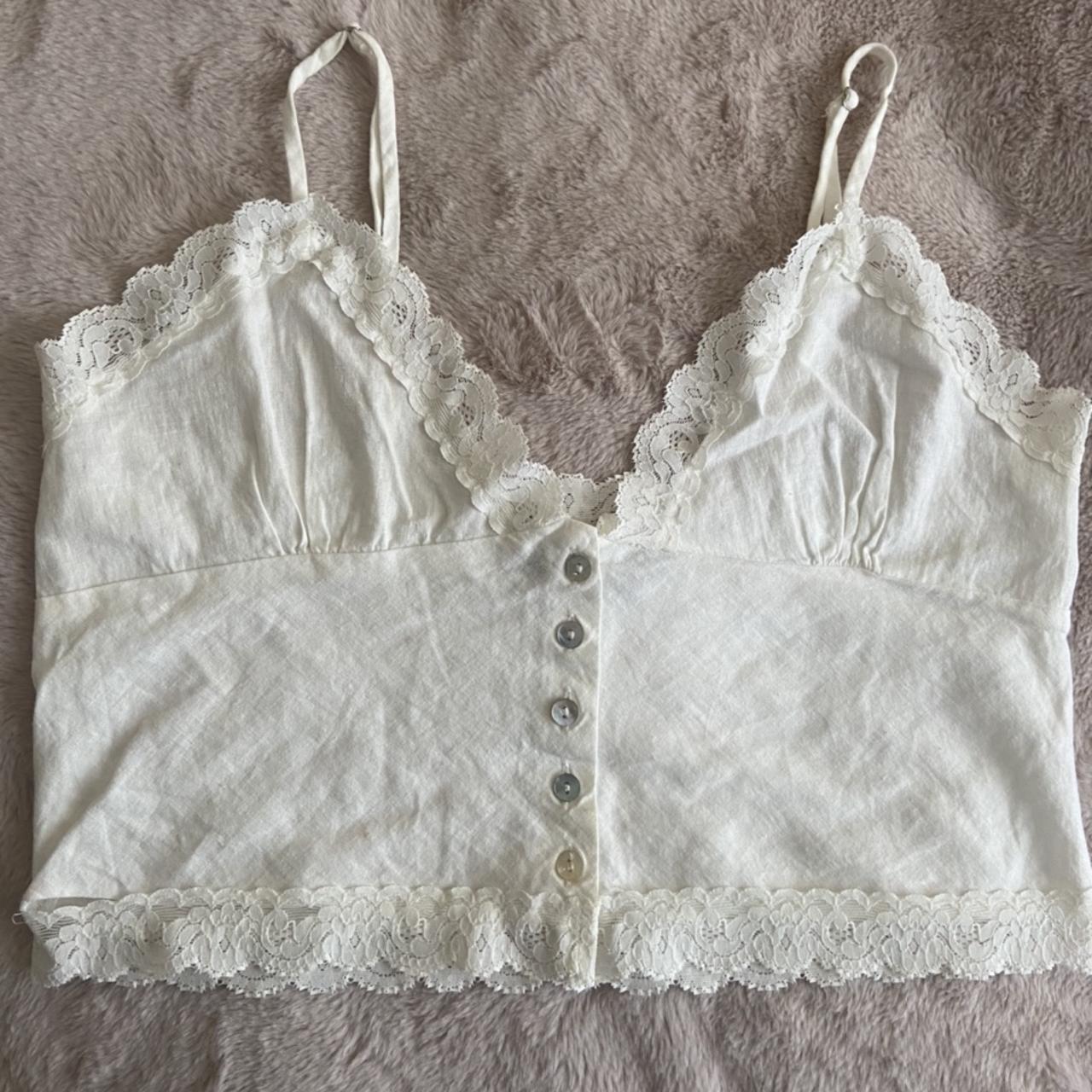 Brandy melville cami top , white cami top , white... - Depop