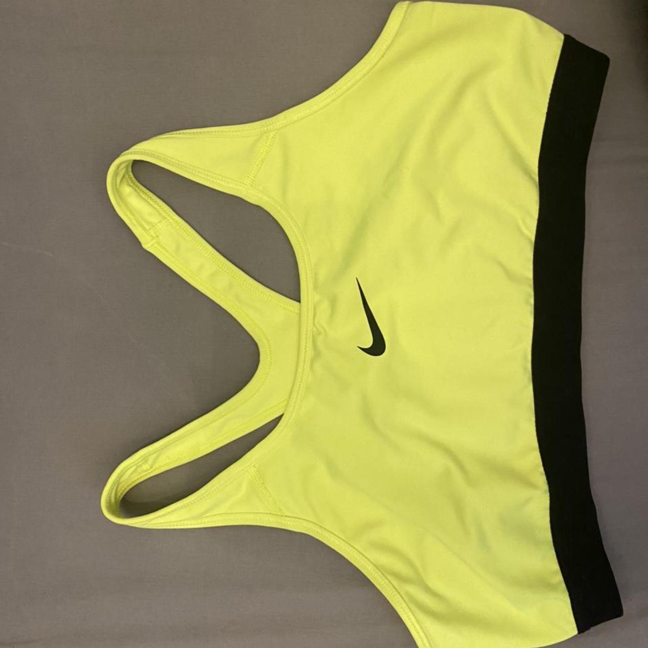 Nike Women's Yellow and Green Bra Depop
