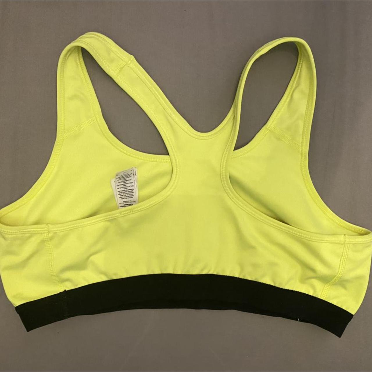 Nike Women's Yellow and Green Bra Depop