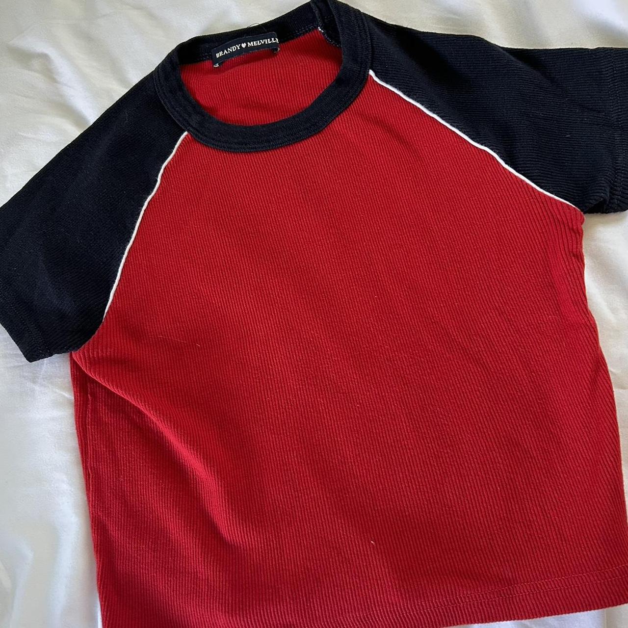 cute lil brandy melville baseball tee no size (size... - Depop