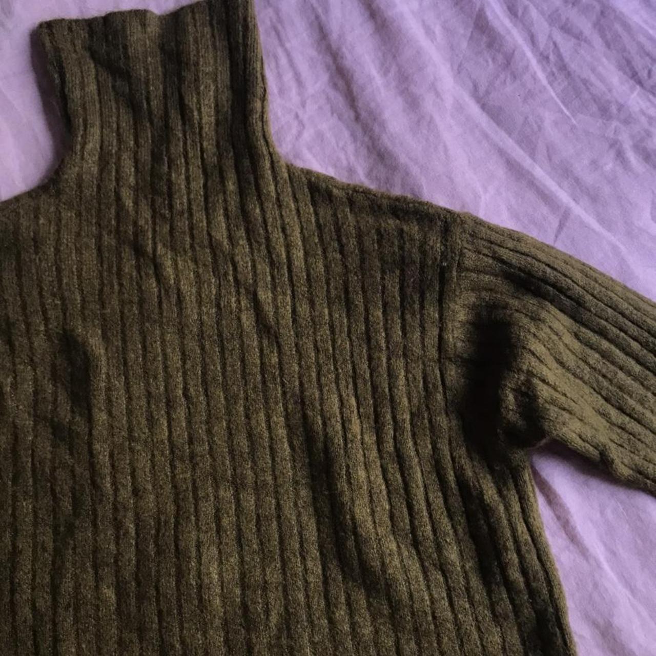 Oak + Fort Women's Green and Khaki Jumper | Depop