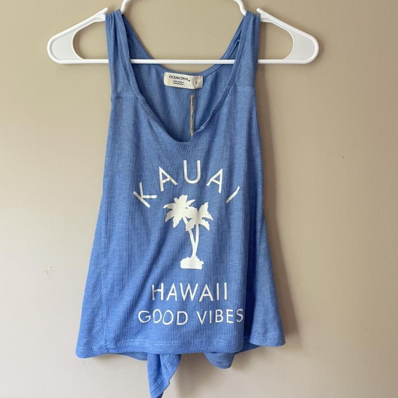 NWT blue Kauai Hawaii tank top size small Depop