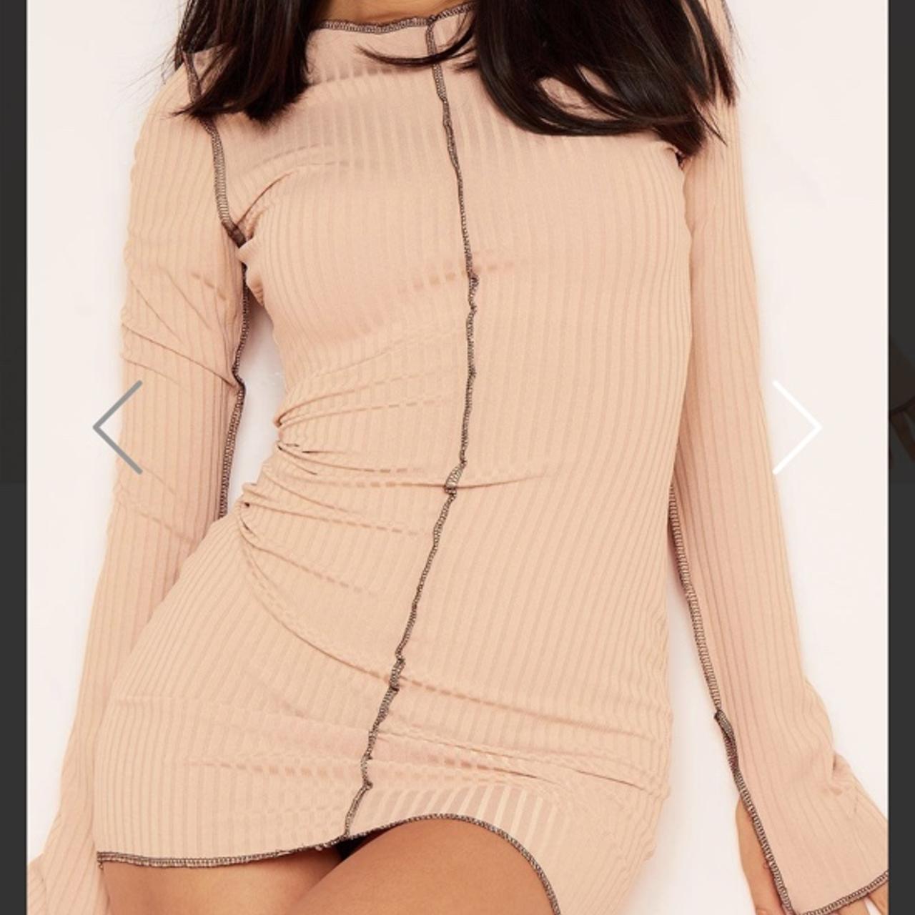 kylie stone contrast stitch mini dress