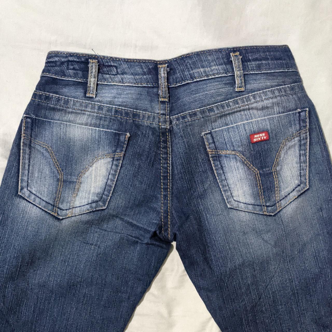 y2k Miss Sixty flare leg low rise jeans with buttons... - Depop