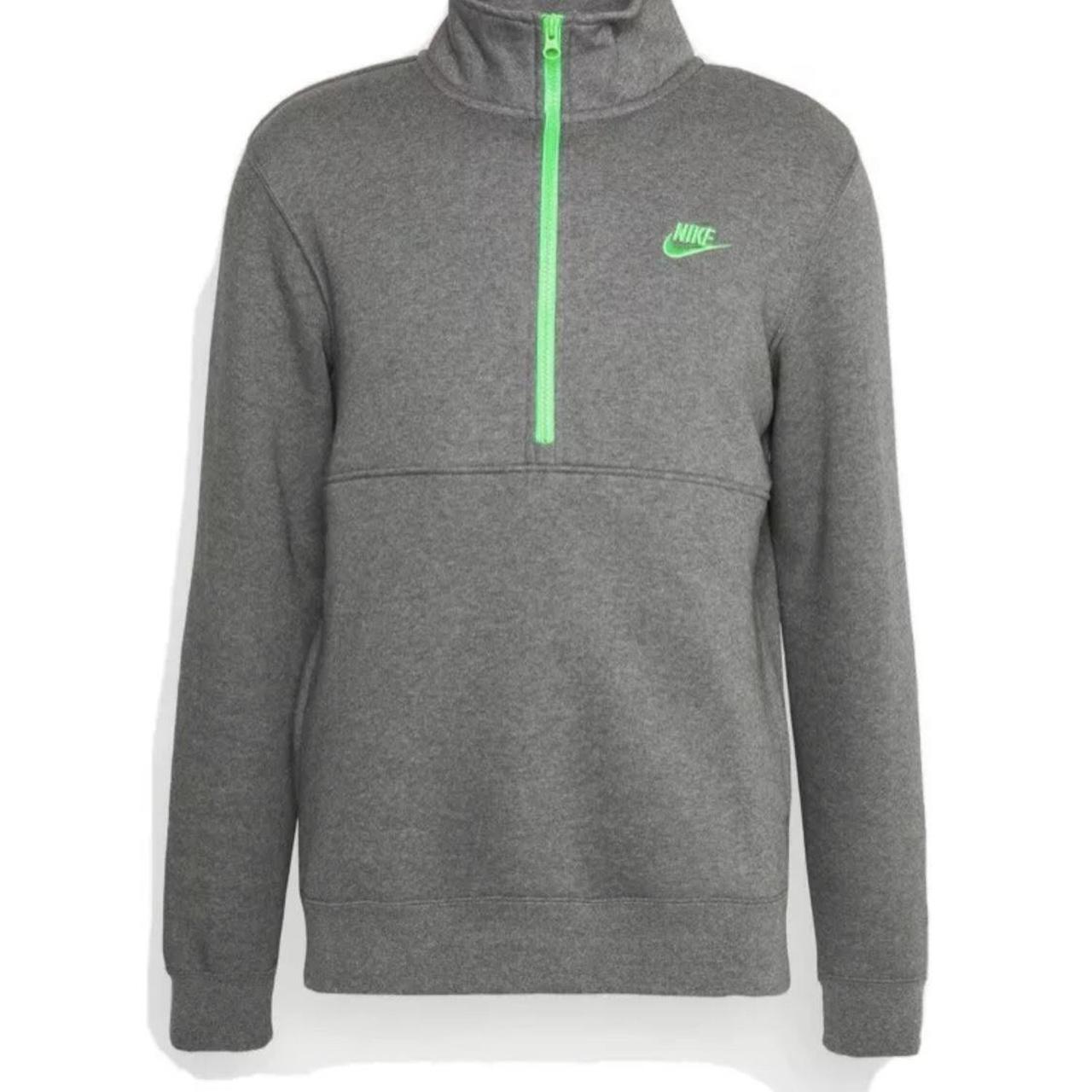 Charcoal grey and lime green quarter zip Lime green Depop